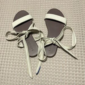 Rothy's Cream and Brown Sandals